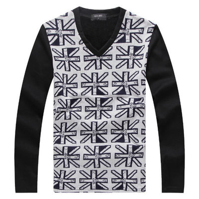 2309米字款精品加絨加厚男裝打底衫 冬季爆款批發全解析